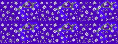 Düz Çiçek Elementleri Tasarımı. Renkli Yaz Temalı eskiz kalıbı. Raster illüstrasyonundaki çiçek desenli çizim. Mor ve nötr renkte çiçekler.