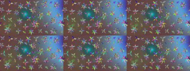 Küçük kahverengi çiçeklerdeki oldukça eski bir besin torbası deseni. Tekstil, kumaş, kapaklar, duvar kağıtları, baskı, paket, koleksiyon defteri, örgü, dekupaj için çiçek arkaplanı..