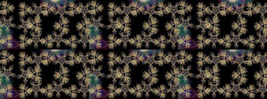 Renkli Bahar Teması eskiz kalıbı. Düz Çiçek Elementleri Tasarımı. Sevimli çiçek raster deseni. Siyah renkte çiçekler.