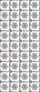 Kusursuz desenli etnik mandalalar, karalama çemberleri. Yeşil, beyaz ve nötr desen. El çizimi zentangle Çiçek yeşili, beyaz ve nötr renkler.