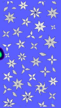 Renkli Bahar Teması eskiz kalıbı. Mavi renkli çiçekler. Düz Çiçek Elementleri Tasarımı. Sevimli çiçek raster deseni.