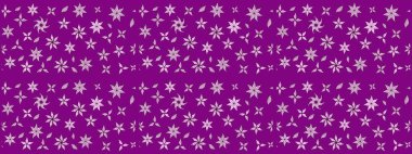 Renkli Bahar Teması eskiz kalıbı. Mor renkli çiçekler. Düz Çiçek Elementleri Tasarımı. Raster illüstrasyonunda çiçek deseni çizimi.