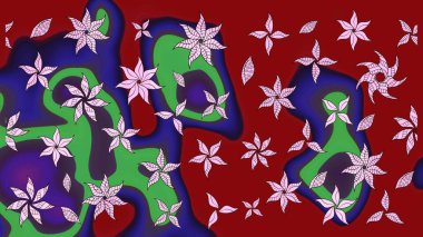 Renkli Bahar Teması eskiz kalıbı. Çiçekli eskiz arkaplanı. Düz Çiçek Elementleri Tasarımı. Çocuk stili.