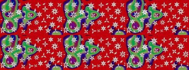 Çiçekli çizim şekli. Kırmızı renkte çiçekler. Renkli Bahar Teması eskiz kalıbı. Düz Çiçek Elementleri Tasarımı.