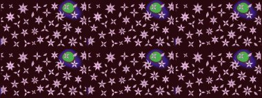 Düz Çiçek Elementleri Tasarımı. Raster güzel kumaş deseni çiziyor. Çiçek deseni. Renkli Bahar Teması çizim şablonu.