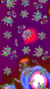 Renkli kar tanesi Raster çizimi. Simgeler, etiketler. Kar tanesi ikonu, izole edilmiş. Renkli arka planda kar taneleri. Düz dizayn. Raster illüstrasyonu.