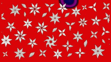 Kırmızı renkli şirin çiçek deseni. Düz Çiçek Elementleri Tasarımı. Renkli Bahar Teması eskiz kalıbı. Raster Modaya uygun kumaş deseni.