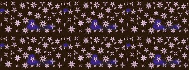 Kahverengi renkli etnik çiçeklerin olduğu zarif bir eskiz modeli. Asya Tekstil 'inde Raster Çiçek İllüstrasyonu.