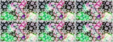 Renkli Bahar Temalı Kusursuz Arkaplan. Süslü kumaş deseni. Düz Çiçek Elementleri Tasarımı. Raster illüstrasyonunda kusursuz çiçek deseni.