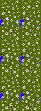 Modaya uygun kumaş deseni. Düz Çiçek Elementleri Tasarımı. Renkli Yaz Temalı eskiz kalıbı. Sevimli çiçek raster deseni.