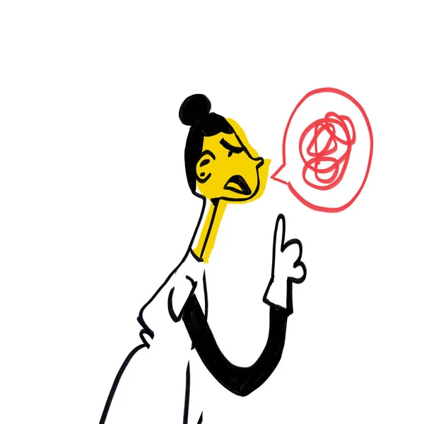 Mujer Enojada Con Burbuja Hablar Estilo Dibujos Animados Los Años —  Fotos de Stock