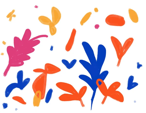 Nahtlose Abstrakte Blatt Und Pflanzen Minimalistisch Malerblume Ausschneiden Henry Matisse — Stockfoto