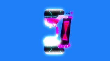 Ekran Arızası İnsan kum saati animasyonu bekleniyor. Eğlence ve estetik animasyon döngüsü. Gürültü ve arızayla estetik 2D görüntüleme. Arty Vaporwave ve Siberpunk titreşimleri çok doymuş ve sınırlı renklerde..