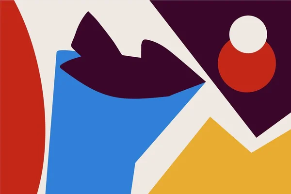Vector Arte Abstracto Collage Con Color Primario Arte Moderno Simple — Archivo Imágenes Vectoriales