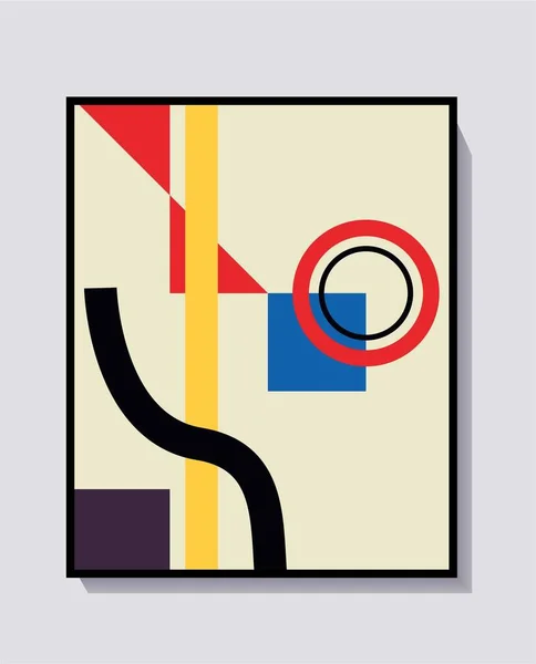 Vektor Affisch Och Collage Mall Kandinsky Och Bauhaus Konst Stil — Stock vektor