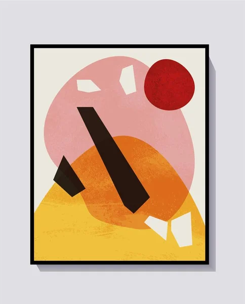 Vektör Poster Şablonu, Boho ve Matisse tarzı tasarım. Pastel renklerle konforlu dekorasyon için resim yazdırma.