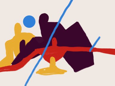 Soyut çizim sanatı. Moda insanları tasarımı şekillendirir. Moda ve Minimalist modern sanat. Baskı, sanat ürünleri, poster ve tekstil için. Soyut dışavurumculuk tarzı.