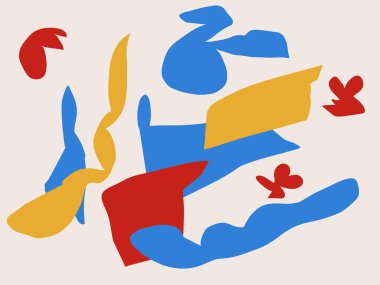 Soyut çizim sanatı. Moda çiçek tasarımını şekillendirir. Moda ve Minimalist modern sanat. Baskı, sanat ürünleri, poster ve tekstil için. Matisse ve Bauhaus titreşimleri.