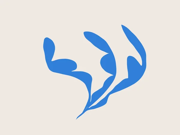 Abstraktní Modrá Květinová Koláž Matisse Moderní Minimalistické Umění Pro Umělecký — Stock fotografie