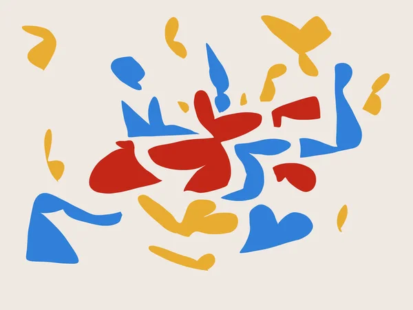 Soyut sanat baskısı. Moda, basit şekiller ve çiçek. Moda ve Minimalist modern sanat. Baskı, sanat eseri ve poster için. Matisse ve Bauhaus titreşimleri.