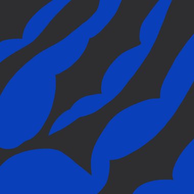 Siyah arkaplandaki soyut mavi bulut kalıbı. Fauvism ve Henri Matisse 'den gelen titreşim. Sanat eseri baskısı ve moda için..