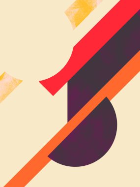 Soyut sanat ve kolaj rengi. Birleşik Bauhaus ve Trendy sade ve minimalist modern sanat. Sanat eseri basımı ve posteri için klasik orta yüzyıl sanatı.