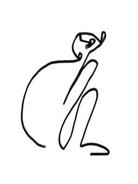 Soyut çizgi sanat tasarımı ve şık çizgi sanatı. Sanat ürünü ve moda endüstrisi için illüstrasyon. Picasso çizim titreşimleri