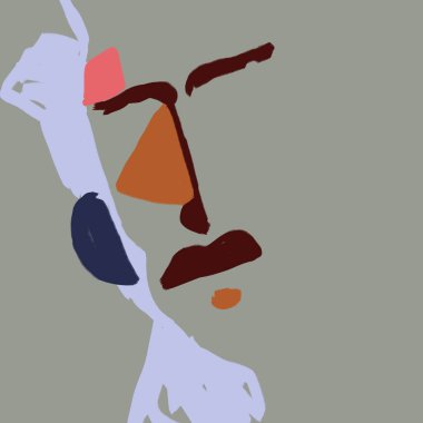 Minimal cubism portrait face . Humanism african art style with cute shapes. Element and illustration for art decoration, textile and poster. Neutral color and simplicity design.