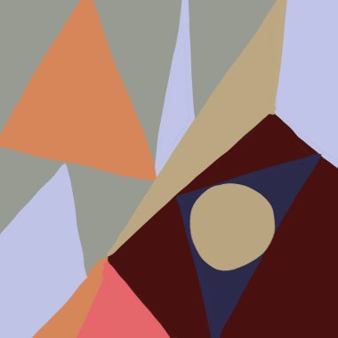 Geometrik şekilli kusursuz soyut kübizm deseni. Moda ve sanatsal renk sanatı. Sanat ürünü ve moda endüstrisi için tasarım. İskandinav çizim biçimi.