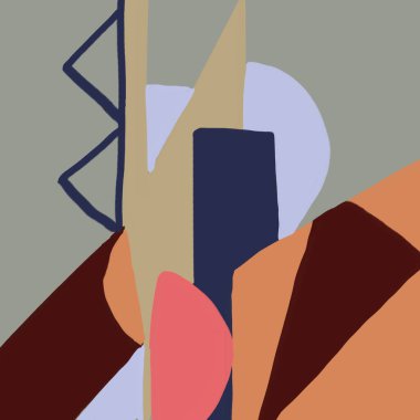 Basit şekilleri ve çizgi sanatı olan kusursuz soyut kübizm deseni. Moda ve sanatsal renk sanatı. Sanat ürünü ve moda endüstrisi için tasarım. İskandinav çizim biçimi.