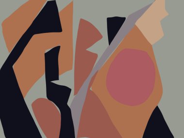 Basit şekilli kusursuz soyut desen. Moda ve sanatsal renk sanatı. Sanat ürünü ve moda endüstrisi için tasarım. İskandinav çizim biçimi.