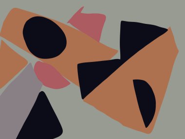 Basit şekilli kusursuz soyut desen. Moda ve sanatsal renk sanatı. Sanat ürünü ve moda endüstrisi için tasarım. İskandinav çizim biçimi.