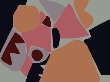 Basit şekilli kusursuz soyut desen. Moda ve sanatsal renk sanatı. Sanat ürünü ve moda endüstrisi için tasarım. İskandinav çizim biçimi.