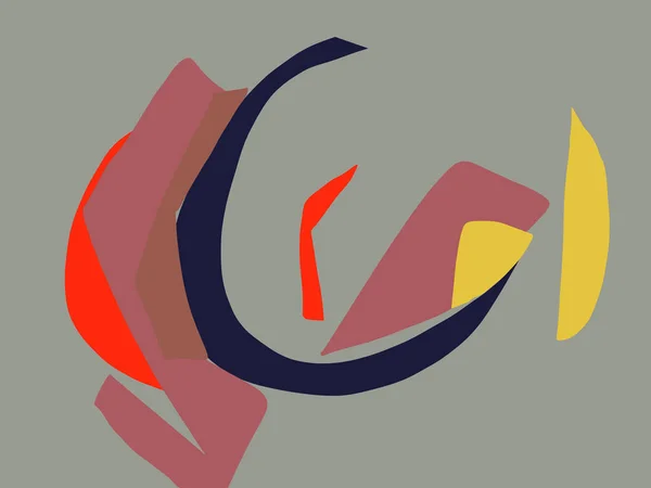 Simple Moon Shapes Trendy Arty Color Art Design Art Product — ストック写真