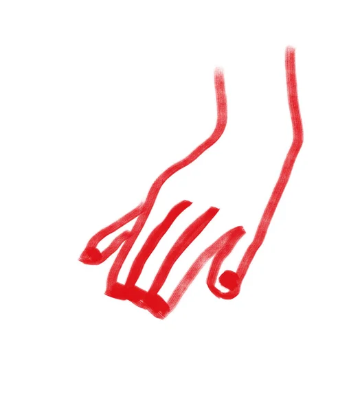 Abstract Poster Red Minimal Hand Line Art Drawing Style — ストック写真