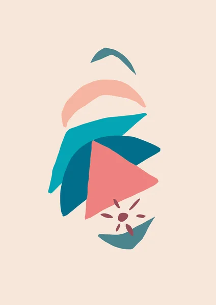 Minimalist geometrik elementler ve ay şekilleri. Baskı ve poster için modern moda boho tarzı.