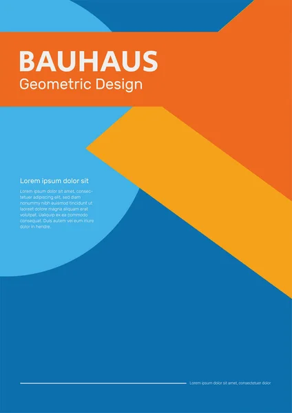 Modern Bauhaus Poster Design Lettering Pattern Seamless Abstract Vector Geometric — Stock Vector
