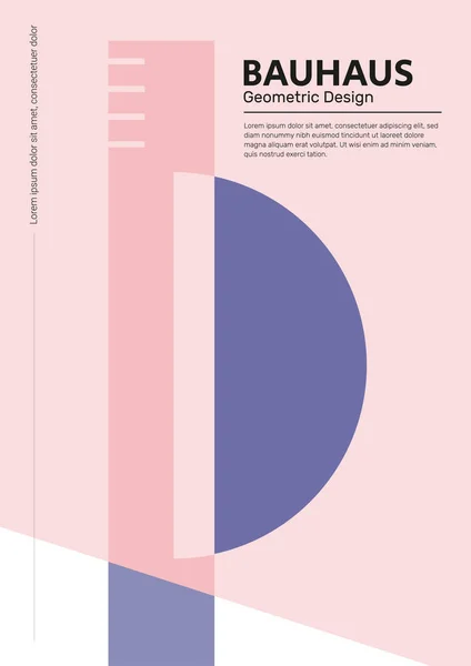现代包豪斯海报设计与字体和图案 无缝隙抽象矢量几何在新塑性和蒙德里安风格 时尚复古平面图及封面 — 图库矢量图片