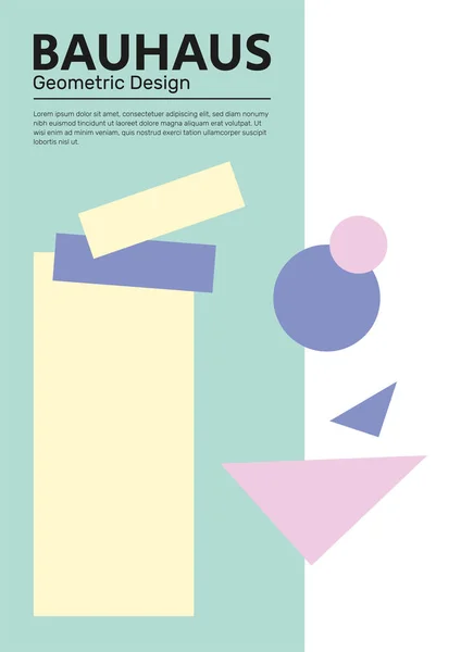Bauhaus Und Mondrian Design Hintergrund Mit Farbenfrohen Formen Und Mustern — Stockvektor
