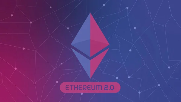 Ethereum Update Cryptocurrency Polygonal Gradient Background Digitální Umělecký Koncept Ilustrace — Stock fotografie
