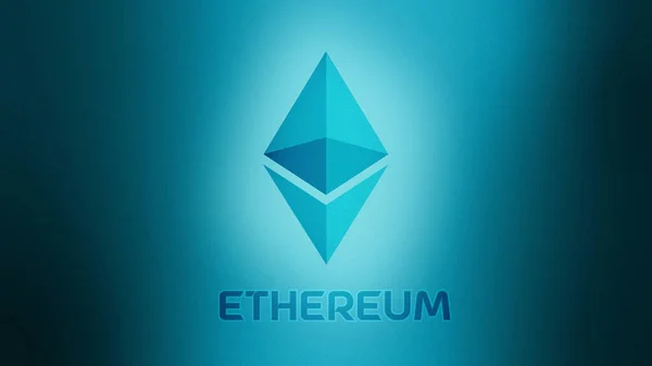 Ethereum Symbol Gradient Background Cryptocurrency Blockchain Digital Art Concept Can — Stock Photo, Image