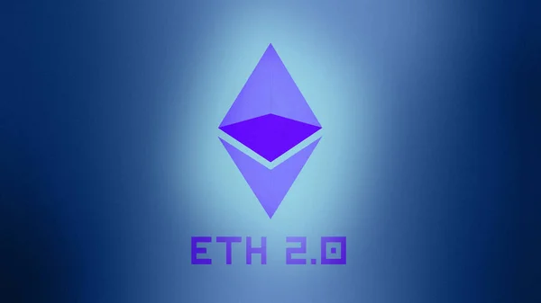 Zaktualizowany Symbol Eth Lub Ethereum Tle Gradientowym Ilustracja Koncepcji Kryptowaluta — Zdjęcie stockowe