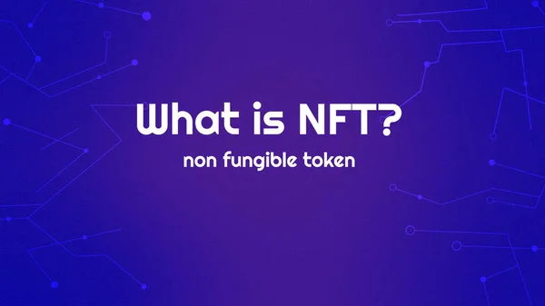 Nft 비접을 수있는 암호화 일러스트 개념은 어두운 블록체인 기술의 디지털 — 스톡 사진