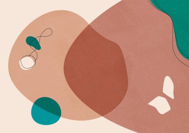 Soyut arkaplan sanatı toprak tonlarıyla boho tarzında şekillenir. Baskı, poster ve afiş için.