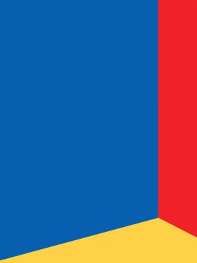 Bauhaus Mondrian ve Kandinsky sanatından esinlenmiş geometrik şekilli minimalist poster. Baskı için dikey poster sanatı.