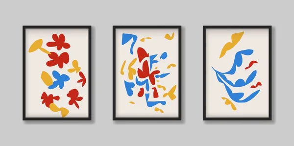 Matisse Arte Pintura Collage Conjunto Vector Para Arte Impresión Decoración — Vector de stock