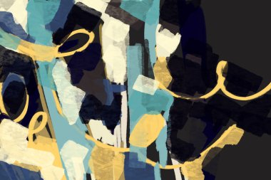 Neo-dışavurumculuk sanat şekli ve taslak renk neo-dışavurumculuğu sanat resmi. İnsanlarla modern sanat. Dışavurumculuk sanat resmi. Son modernist sanatla sanat tarzı. Baskı ve duvar sanat dekorasyonu için resim.