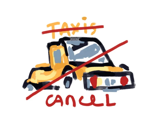 Taxi Annuleer Shirt Concept Met Taxi Tekst Neo Expressionisme Kunst — Stockfoto