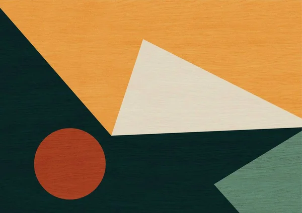 Koyu arkaplan ve ahşap tuval tarzında mecazi ve temsili olmayan soyut sanat. Geometrik şekilli modern ve klasik sanat eserleri. Bauhaus ve kübizm baskı ve poster stili.