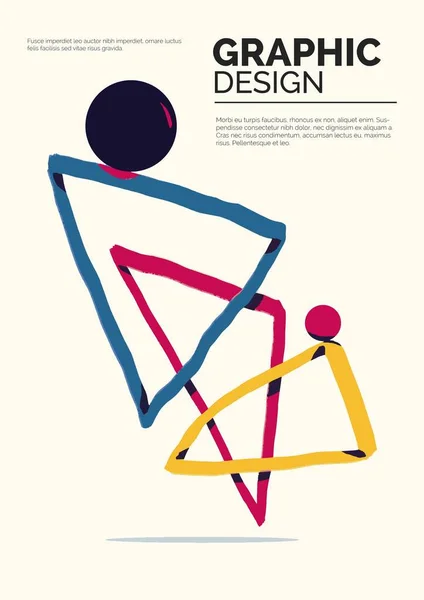 Grafisch Ontwerp Template Poster Met Volume Geometrische Vormen Abstracte Kunst — Stockvector